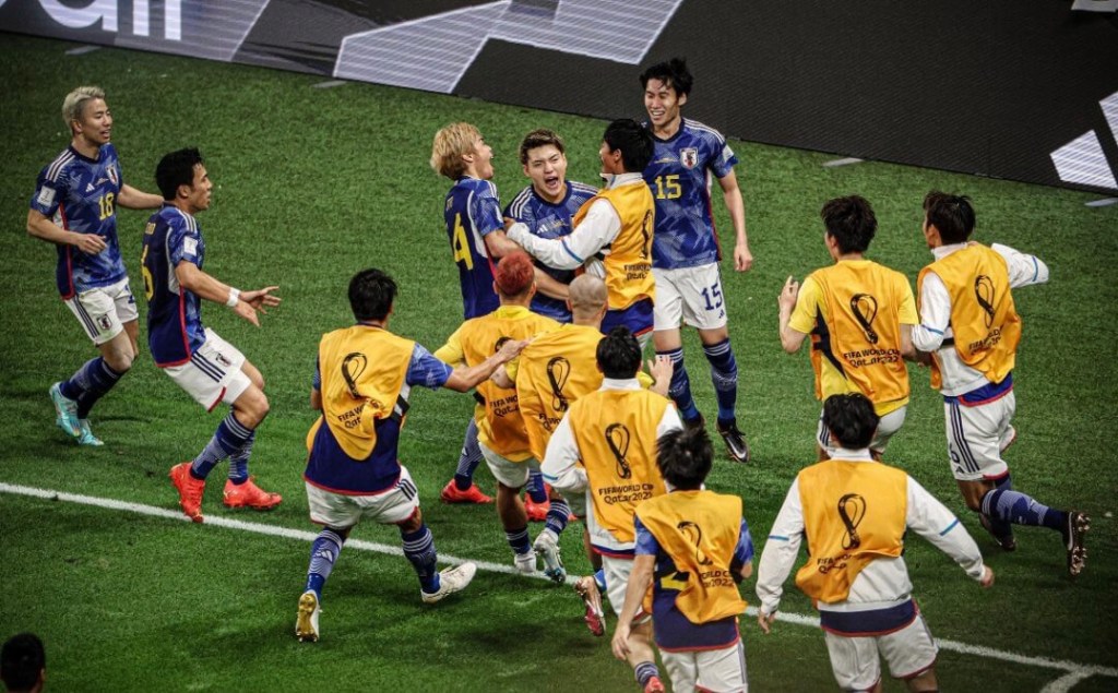 Japan celebrates coming back from behind against Germany