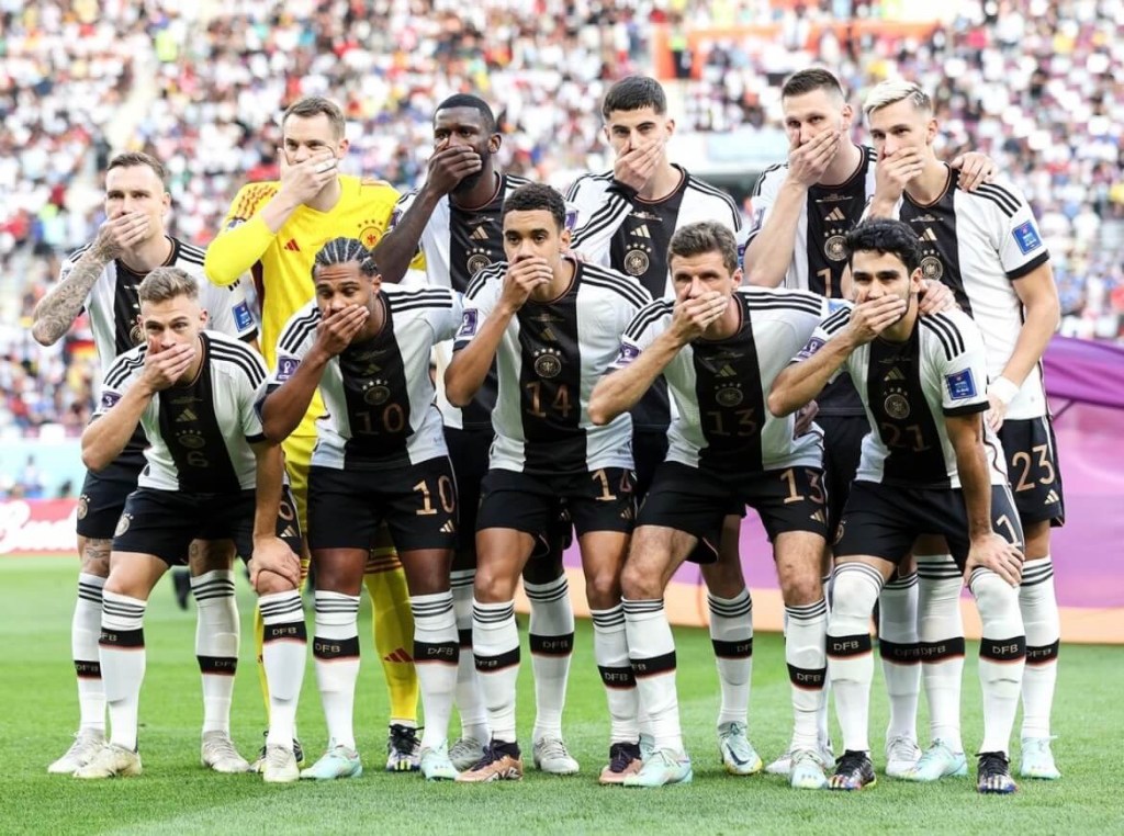Germany cover their mouths during team photo as a statement for human rights
Qatar World Cup